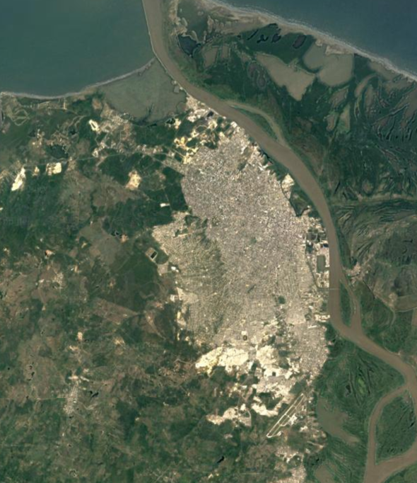 Imagen satelital de Barranquilla en 2000